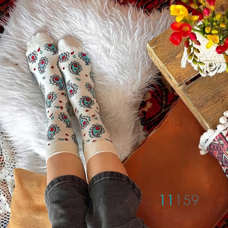جوراب ساقدار آنتی باکتریال طرح بته جقه